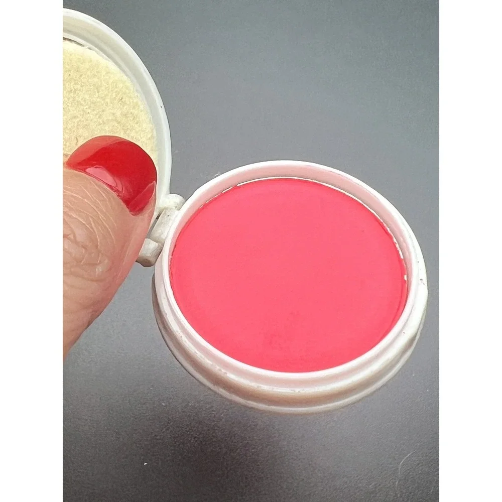 VINTAGE MAX FACTOR HOLLYWOOD‎ MID CENTURY COMPACT CAKE ROUGE BLUSH ROSE RED #2